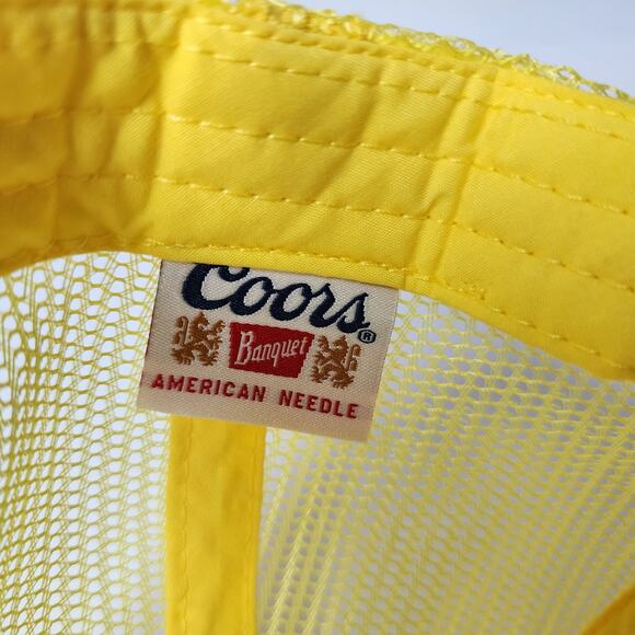 Coors Banquet American Needle Trucker Hat Yellow Snapback Mesh Foam Excellent - Picture 9 of 10